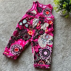 The Children’s Place Pink Floral & Heart 1 Piece Corduroy Jumpsuit 12 Months